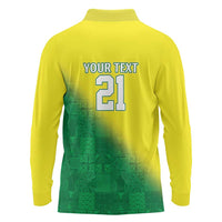 Nigeria Cricket Custom Long Sleeve Polo Shirt Najeriya Angry Eagle Flag Motif - Wonder Print Shop