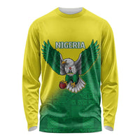 Nigeria Cricket Custom Long Sleeve Shirt Najeriya Angry Eagle Flag Motif - Wonder Print Shop
