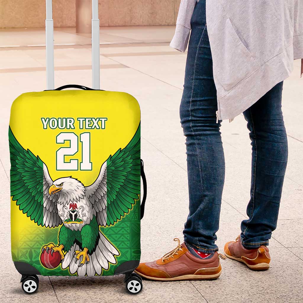 Nigeria Cricket Custom Luggage Cover Najeriya Angry Eagle Flag Motif - Wonder Print Shop