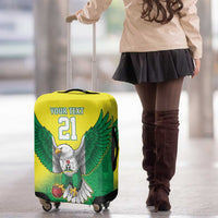 Nigeria Cricket Custom Luggage Cover Najeriya Angry Eagle Flag Motif - Wonder Print Shop