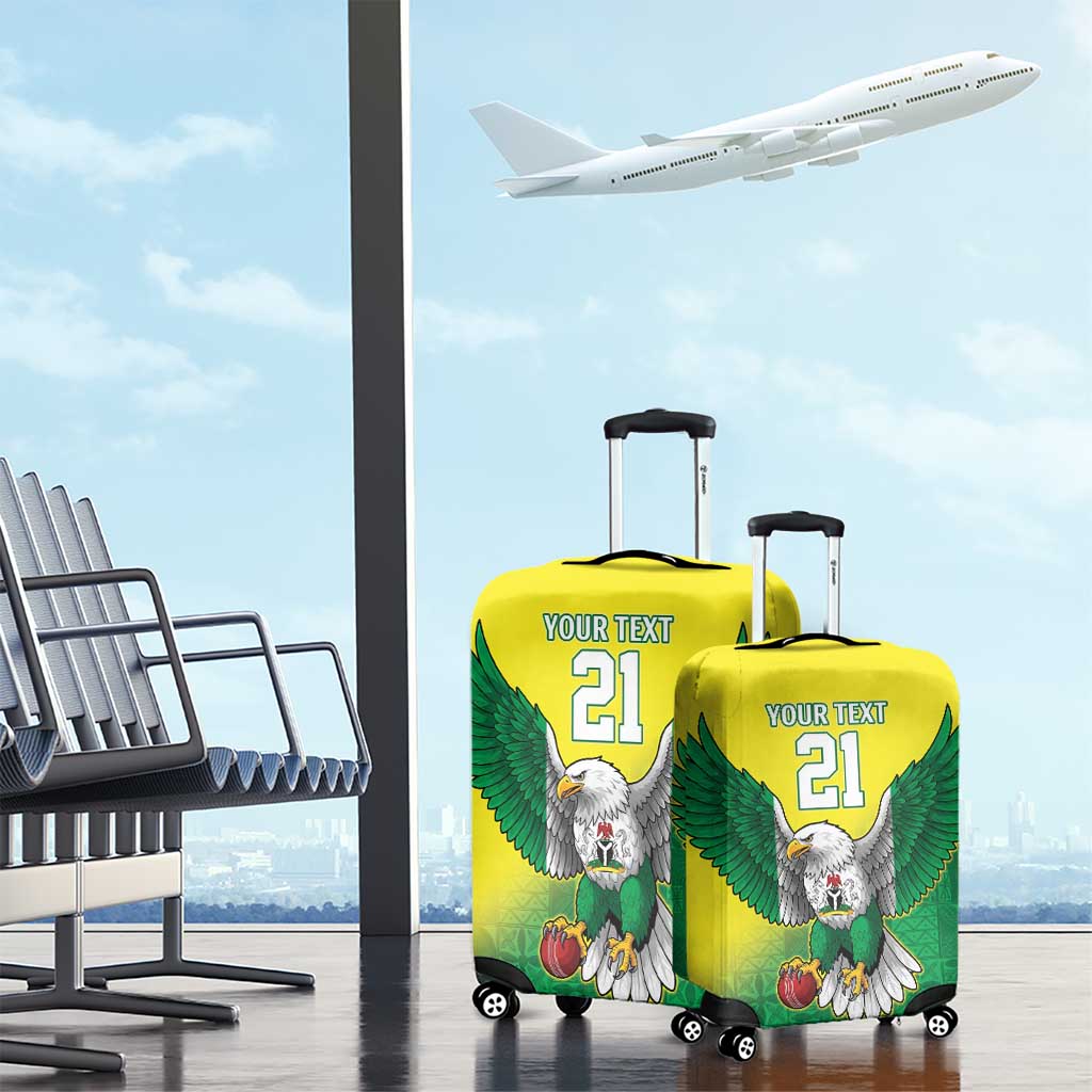 Nigeria Cricket Custom Luggage Cover Najeriya Angry Eagle Flag Motif - Wonder Print Shop