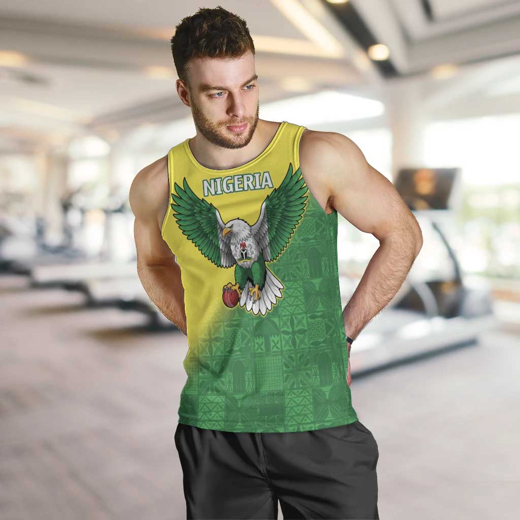 Nigeria Cricket Custom Men Tank Top Najeriya Angry Eagle Flag Motif - Wonder Print Shop