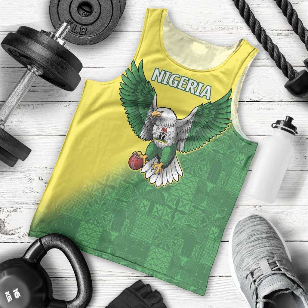 Nigeria Cricket Custom Men Tank Top Najeriya Angry Eagle Flag Motif - Wonder Print Shop