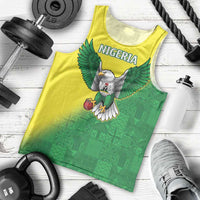 Nigeria Cricket Custom Men Tank Top Najeriya Angry Eagle Flag Motif - Wonder Print Shop