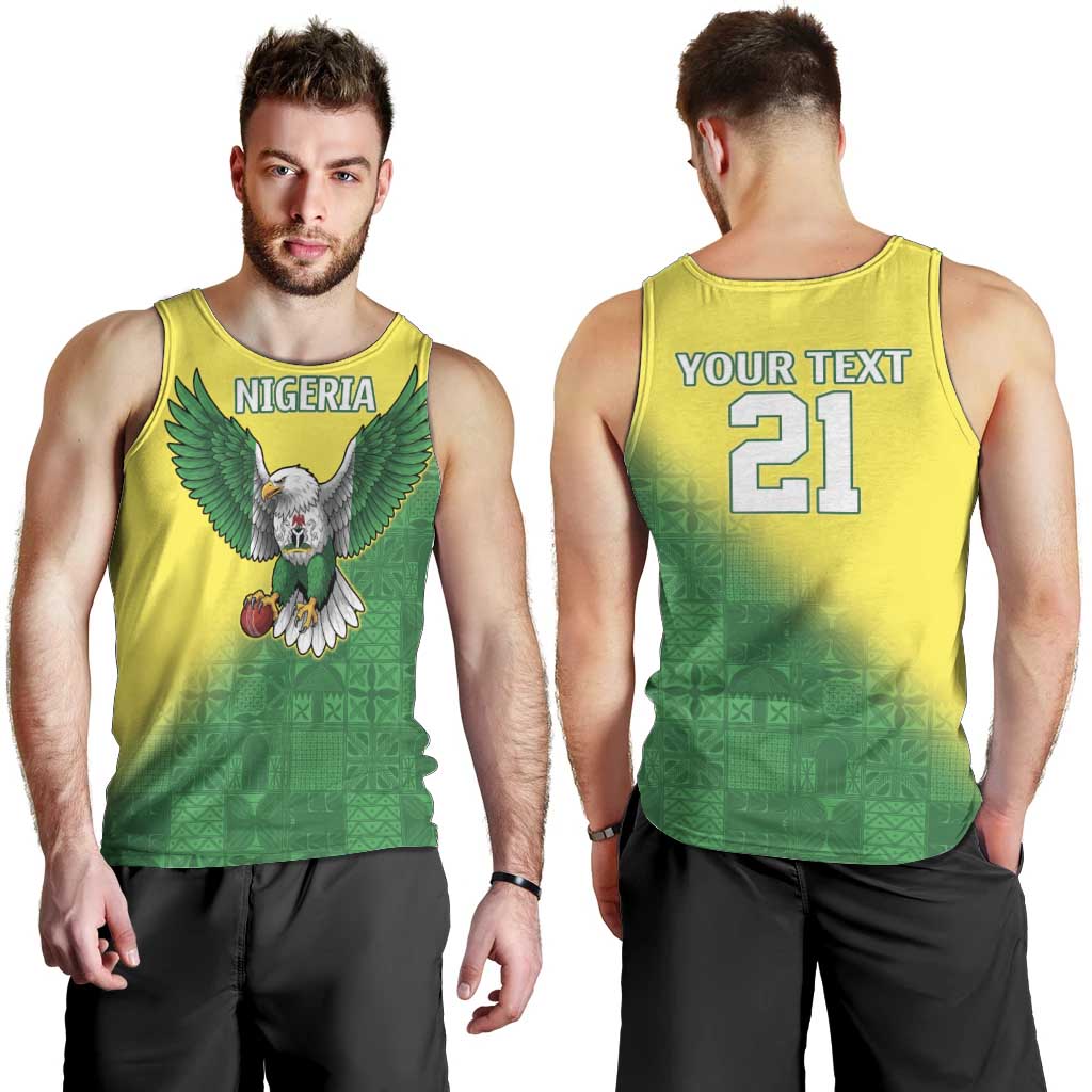 Nigeria Cricket Custom Men Tank Top Najeriya Angry Eagle Flag Motif - Wonder Print Shop