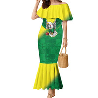 Nigeria Cricket Custom Mermaid Dress Najeriya Angry Eagle Flag Motif - Wonder Print Shop