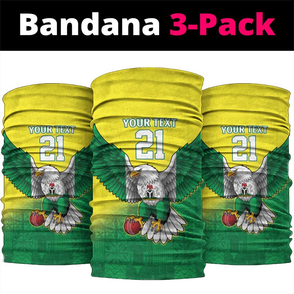 Nigeria Cricket Custom Neck Gaiter Najeriya Angry Eagle Flag Motif - Wonder Print Shop