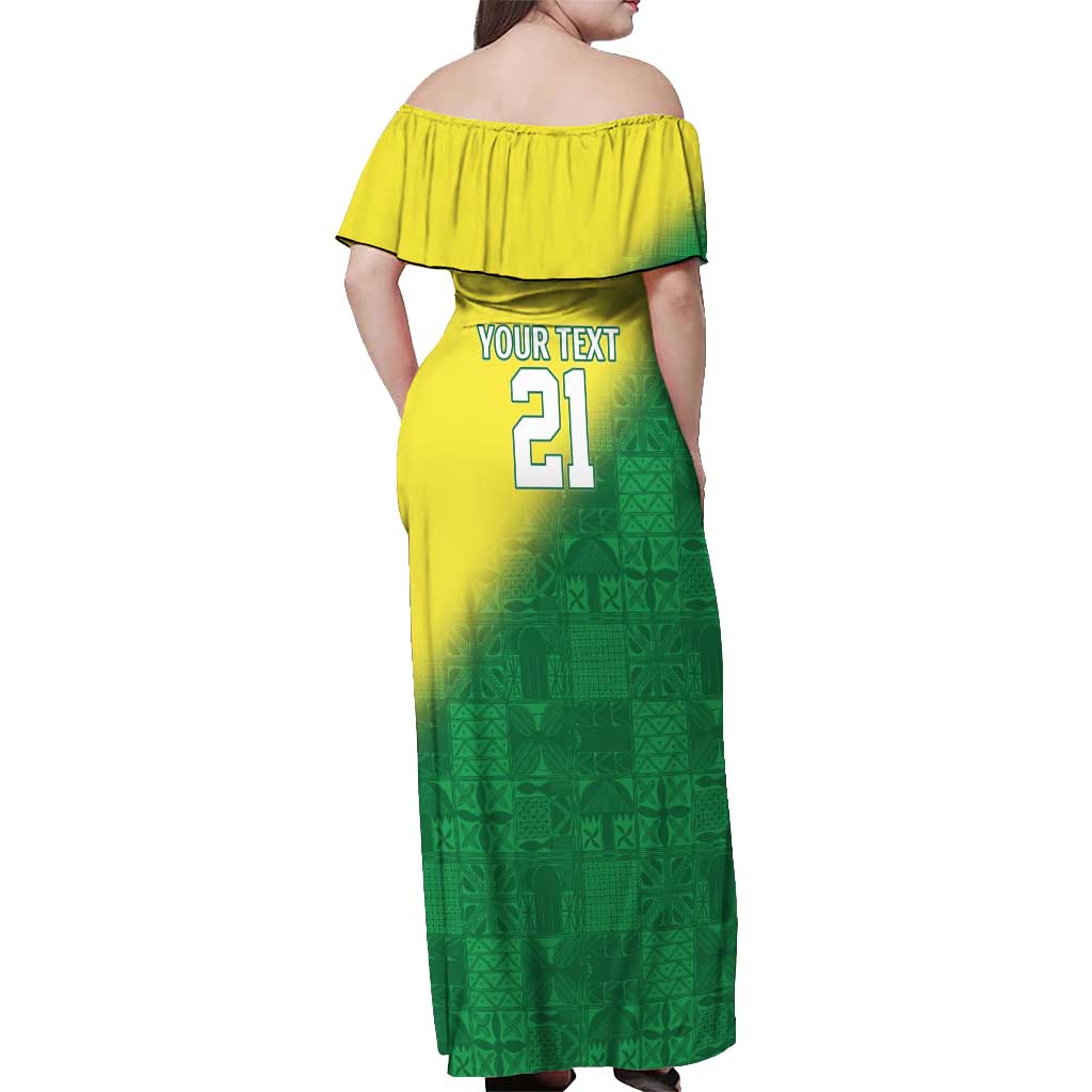 Nigeria Cricket Custom Off Shoulder Maxi Dress Najeriya Angry Eagle Flag Motif - Wonder Print Shop