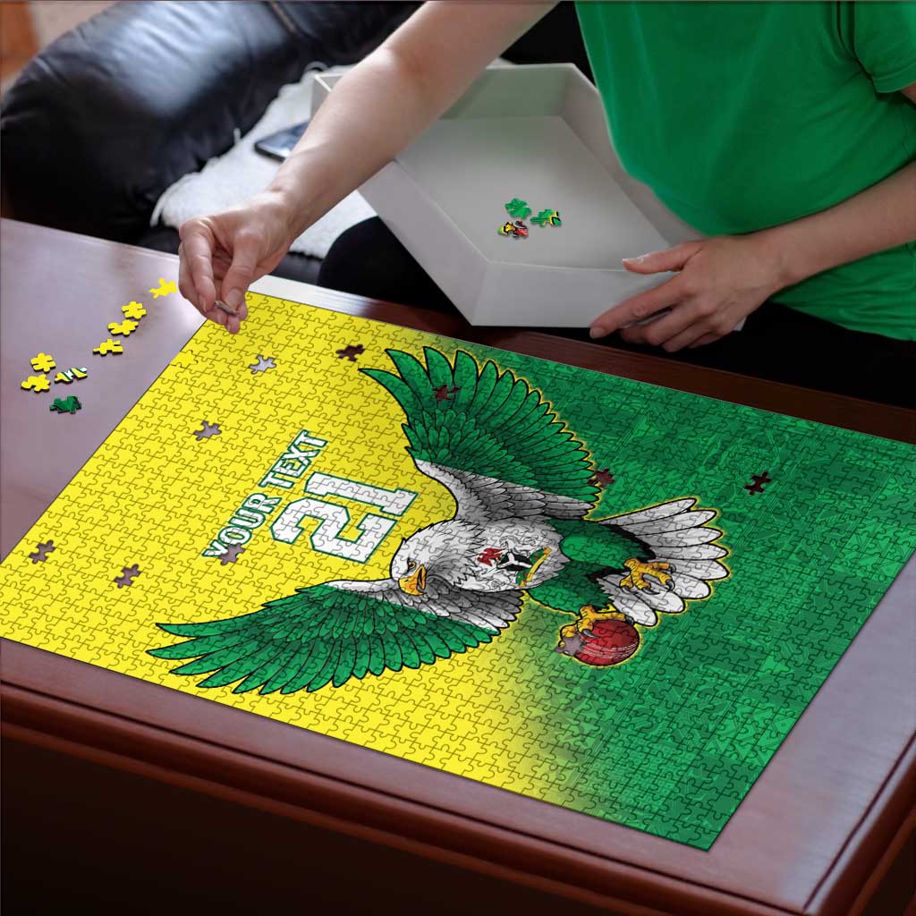 Nigeria Cricket Custom Puzzle Najeriya Angry Eagle Flag Motif - Wonder Print Shop