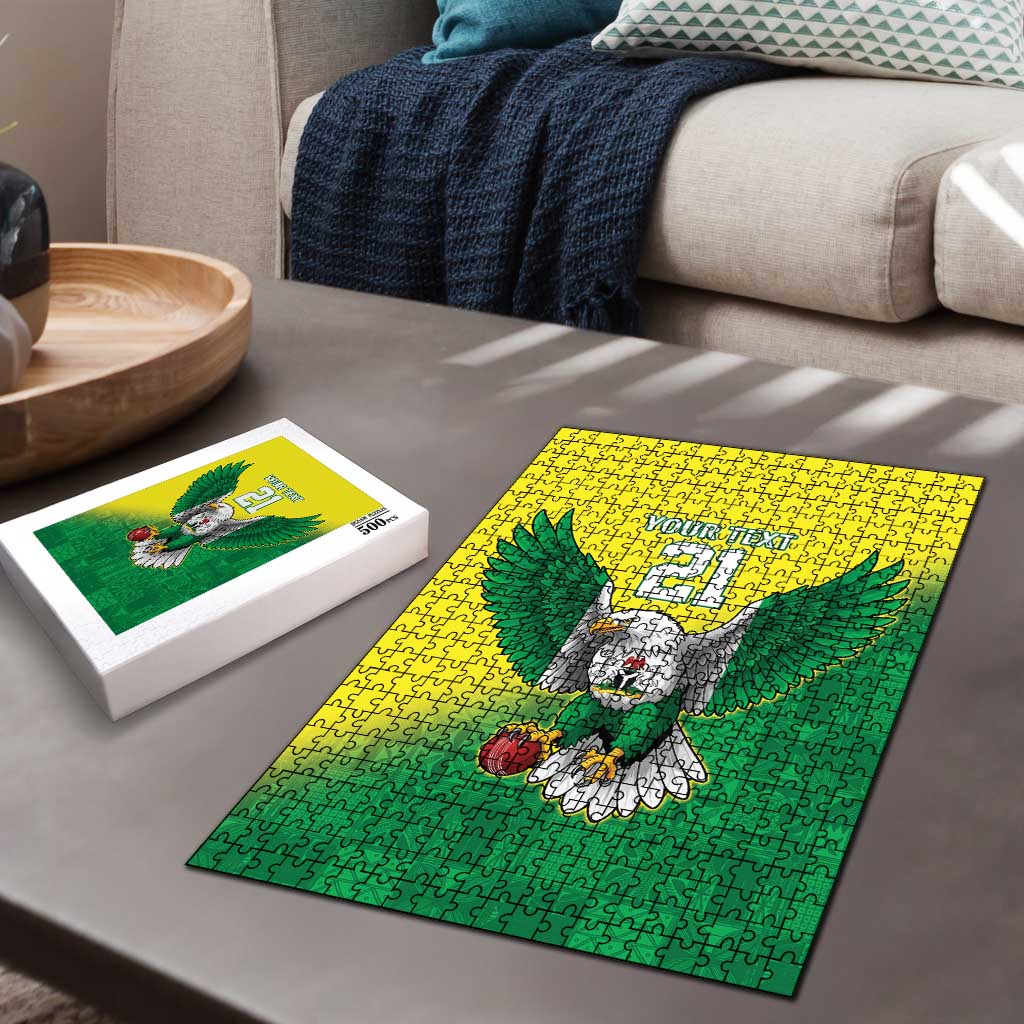 Nigeria Cricket Custom Puzzle Najeriya Angry Eagle Flag Motif - Wonder Print Shop