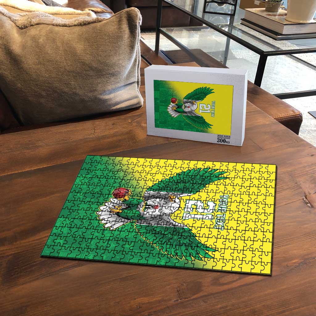 Nigeria Cricket Custom Puzzle Najeriya Angry Eagle Flag Motif - Wonder Print Shop