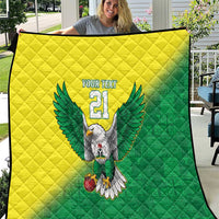 Nigeria Cricket Custom Quilt Najeriya Angry Eagle Flag Motif - Wonder Print Shop