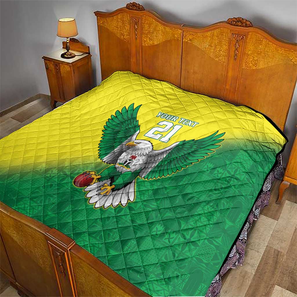 Nigeria Cricket Custom Quilt Najeriya Angry Eagle Flag Motif - Wonder Print Shop