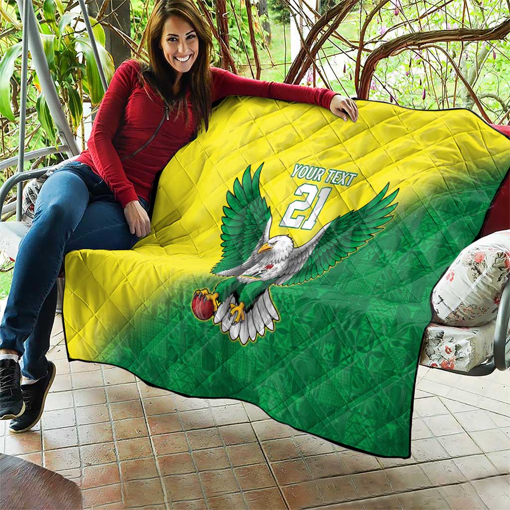 Nigeria Cricket Custom Quilt Najeriya Angry Eagle Flag Motif - Wonder Print Shop