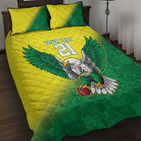 Nigeria Cricket Custom Quilt Bed Set Najeriya Angry Eagle Flag Motif - Wonder Print Shop
