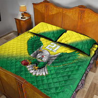 Nigeria Cricket Custom Quilt Bed Set Najeriya Angry Eagle Flag Motif - Wonder Print Shop