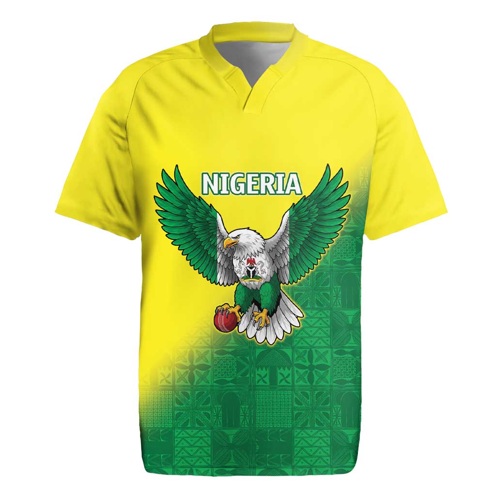 Nigeria Cricket Custom Rugby Jersey Najeriya Angry Eagle Flag Motif - Wonder Print Shop