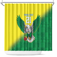 Nigeria Cricket Custom Shower Curtain Najeriya Angry Eagle Flag Motif - Wonder Print Shop