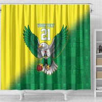 Nigeria Cricket Custom Shower Curtain Najeriya Angry Eagle Flag Motif - Wonder Print Shop