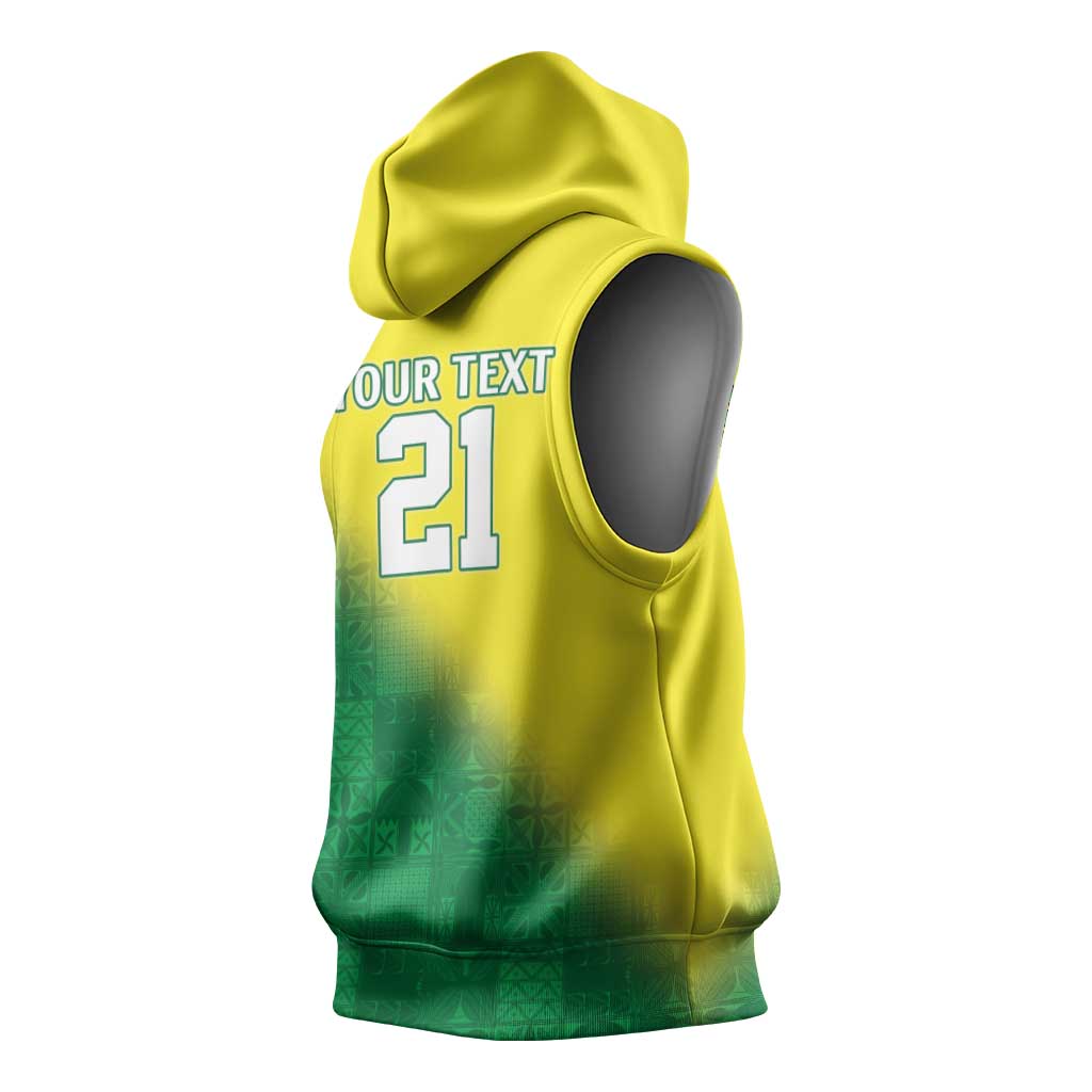 Nigeria Cricket Custom Sleeveless Hoodie Najeriya Angry Eagle Flag Motif - Wonder Print Shop