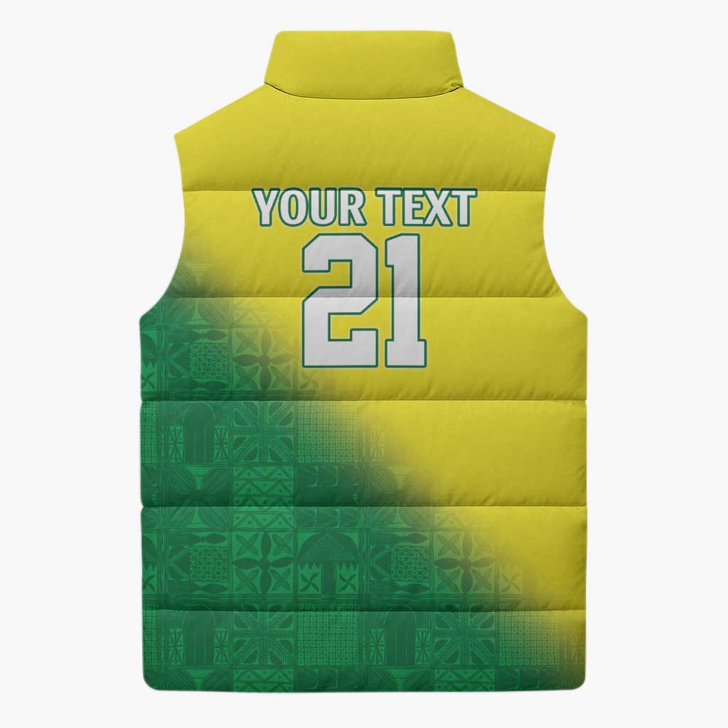 Nigeria Cricket Custom Sleeveless Puffer Jacket Najeriya Angry Eagle Flag Motif - Wonder Print Shop