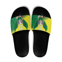 Nigeria Cricket Custom Slide Sandals Najeriya Angry Eagle Flag Motif - Wonder Print Shop