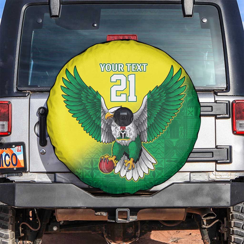 Nigeria Cricket Custom Spare Tire Cover Najeriya Angry Eagle Flag Motif - Wonder Print Shop