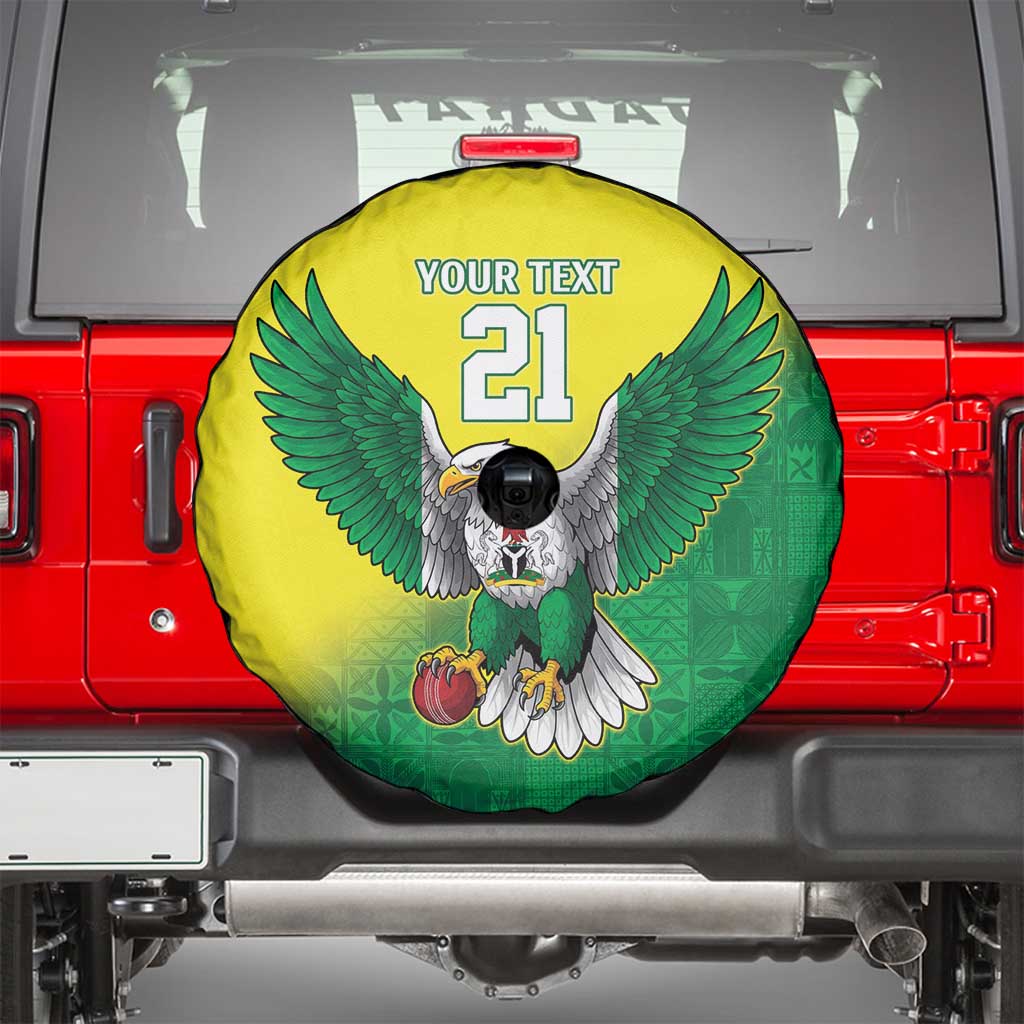 Nigeria Cricket Custom Spare Tire Cover Najeriya Angry Eagle Flag Motif - Wonder Print Shop