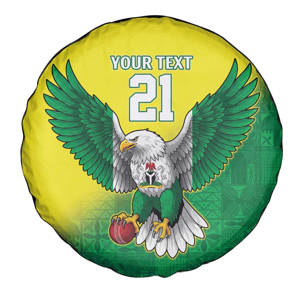 Nigeria Cricket Custom Spare Tire Cover Najeriya Angry Eagle Flag Motif - Wonder Print Shop
