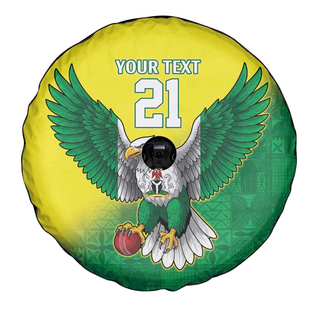 Nigeria Cricket Custom Spare Tire Cover Najeriya Angry Eagle Flag Motif - Wonder Print Shop