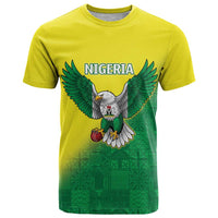 Nigeria Cricket Custom T Shirt Najeriya Angry Eagle Flag Motif - Wonder Print Shop