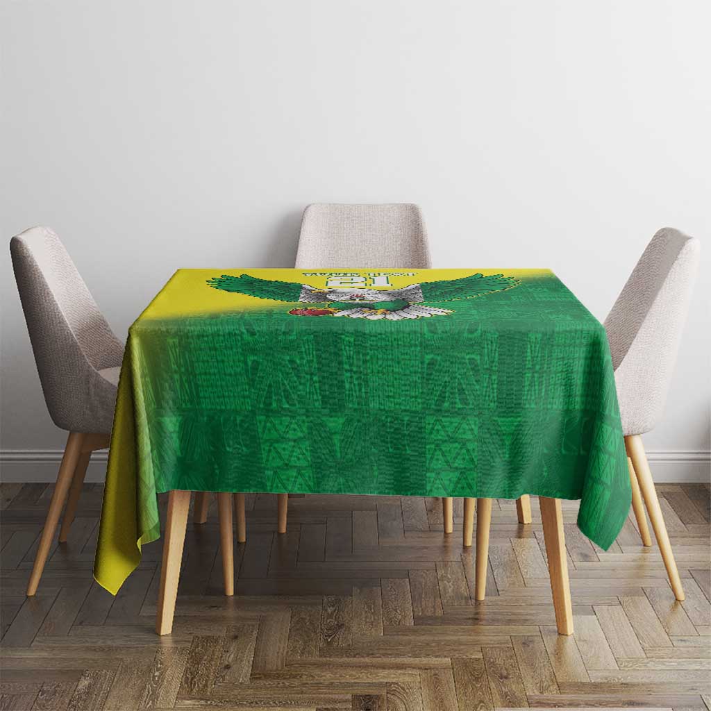 Nigeria Cricket Custom Tablecloth Najeriya Angry Eagle Flag Motif - Wonder Print Shop