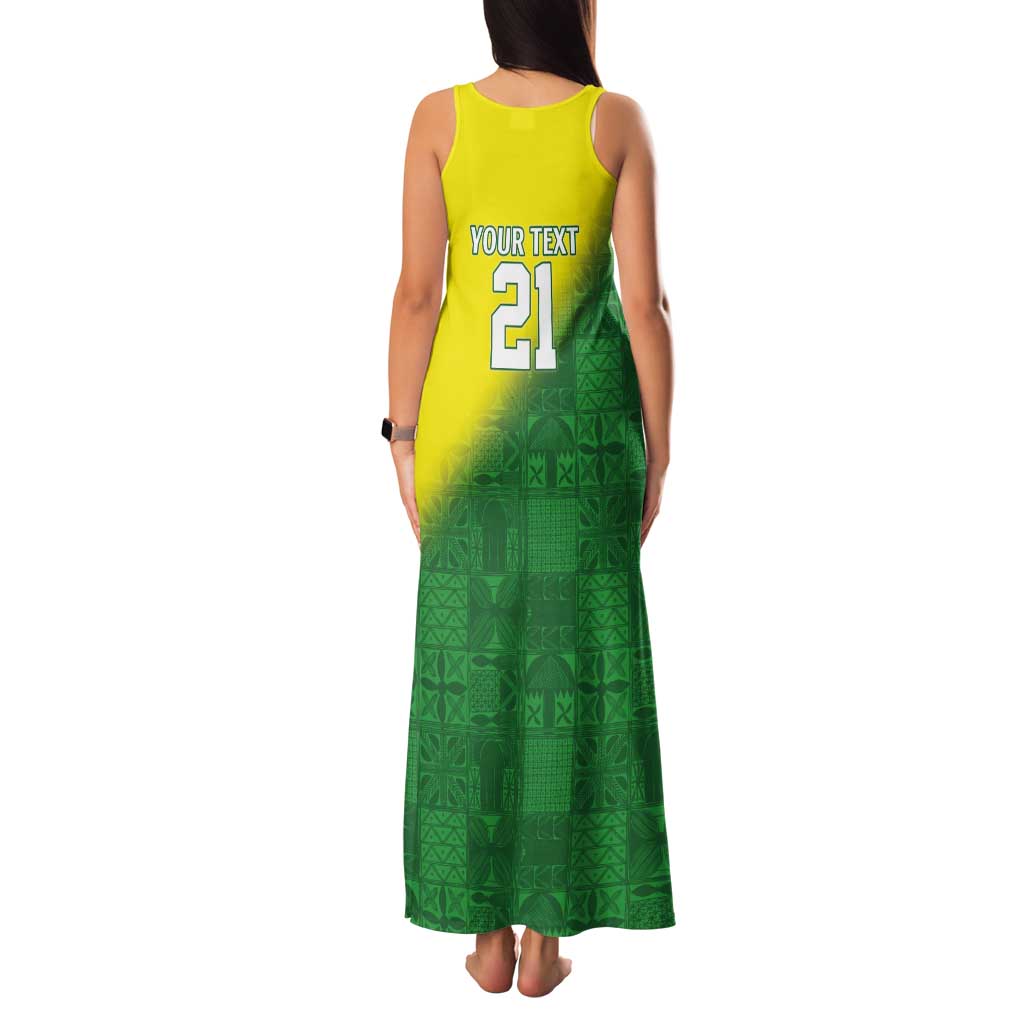 Nigeria Cricket Custom Tank Maxi Dress Najeriya Angry Eagle Flag Motif - Wonder Print Shop