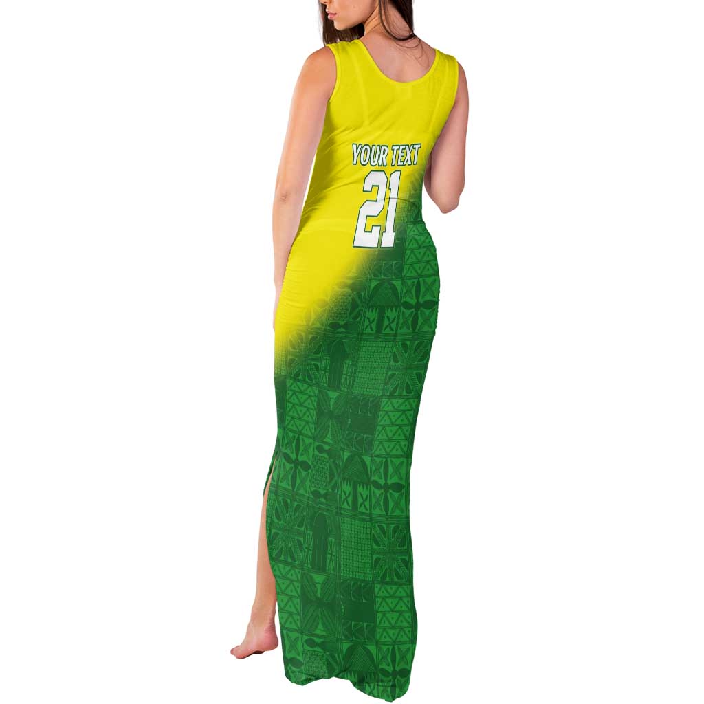 Nigeria Cricket Custom Tank Maxi Dress Najeriya Angry Eagle Flag Motif - Wonder Print Shop