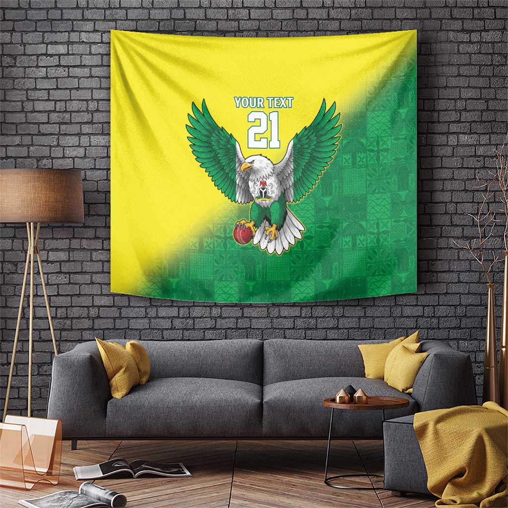 Nigeria Cricket Custom Tapestry Najeriya Angry Eagle Flag Motif - Wonder Print Shop