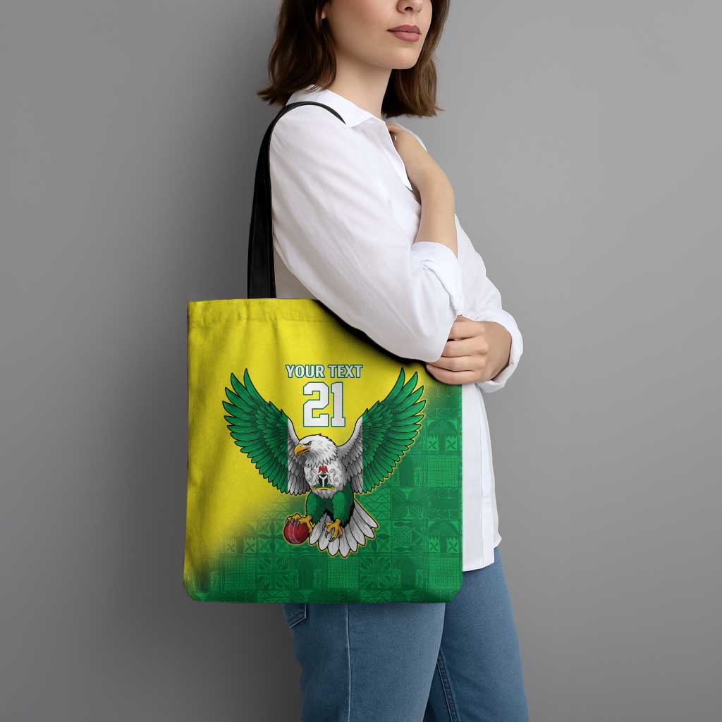 Nigeria Cricket Custom Tote Bag Najeriya Angry Eagle Flag Motif - Wonder Print Shop