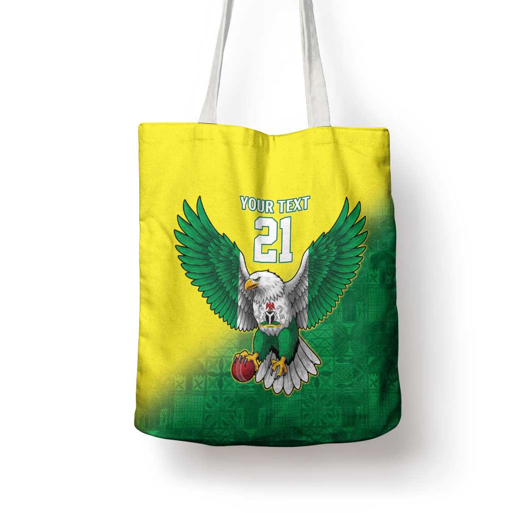 Nigeria Cricket Custom Tote Bag Najeriya Angry Eagle Flag Motif - Wonder Print Shop