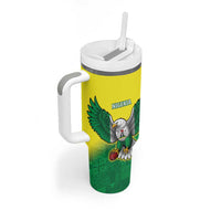 Nigeria Cricket Custom Tumbler With Handle Najeriya Angry Eagle Flag Motif - Wonder Print Shop