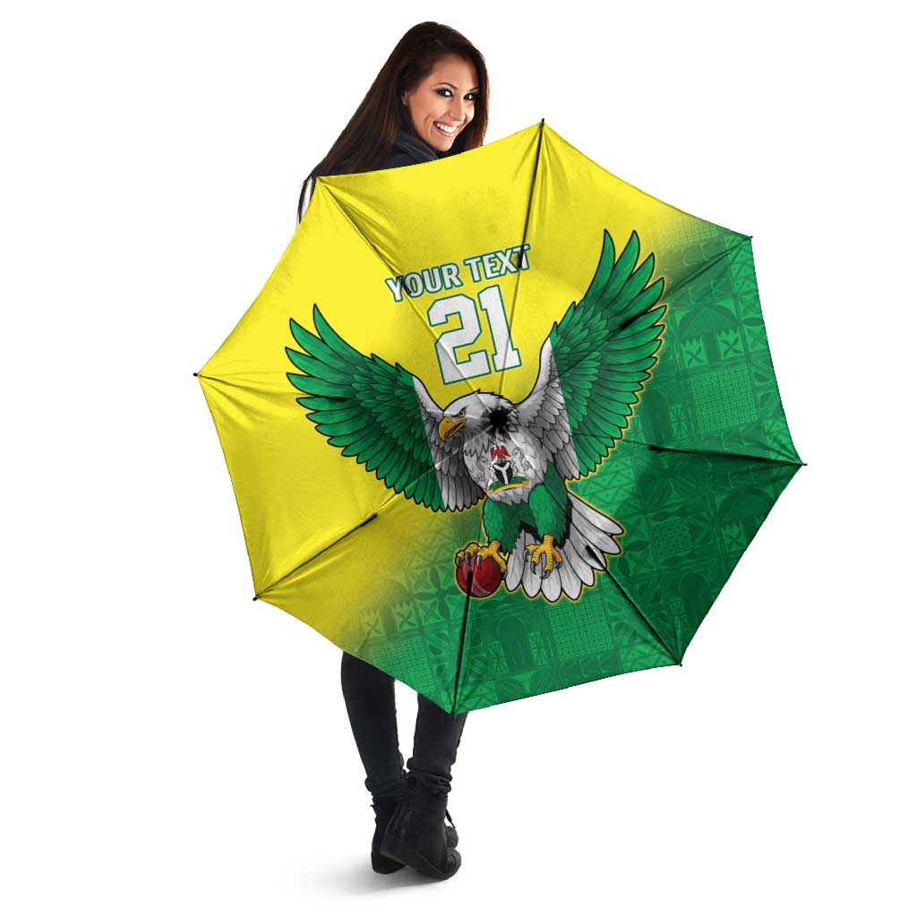 Nigeria Cricket Custom Umbrella Najeriya Angry Eagle Flag Motif - Wonder Print Shop