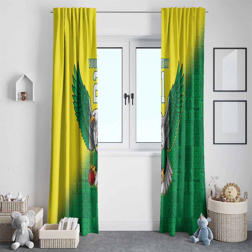 Nigeria Cricket Custom Window Curtain Najeriya Angry Eagle Flag Motif - Wonder Print Shop