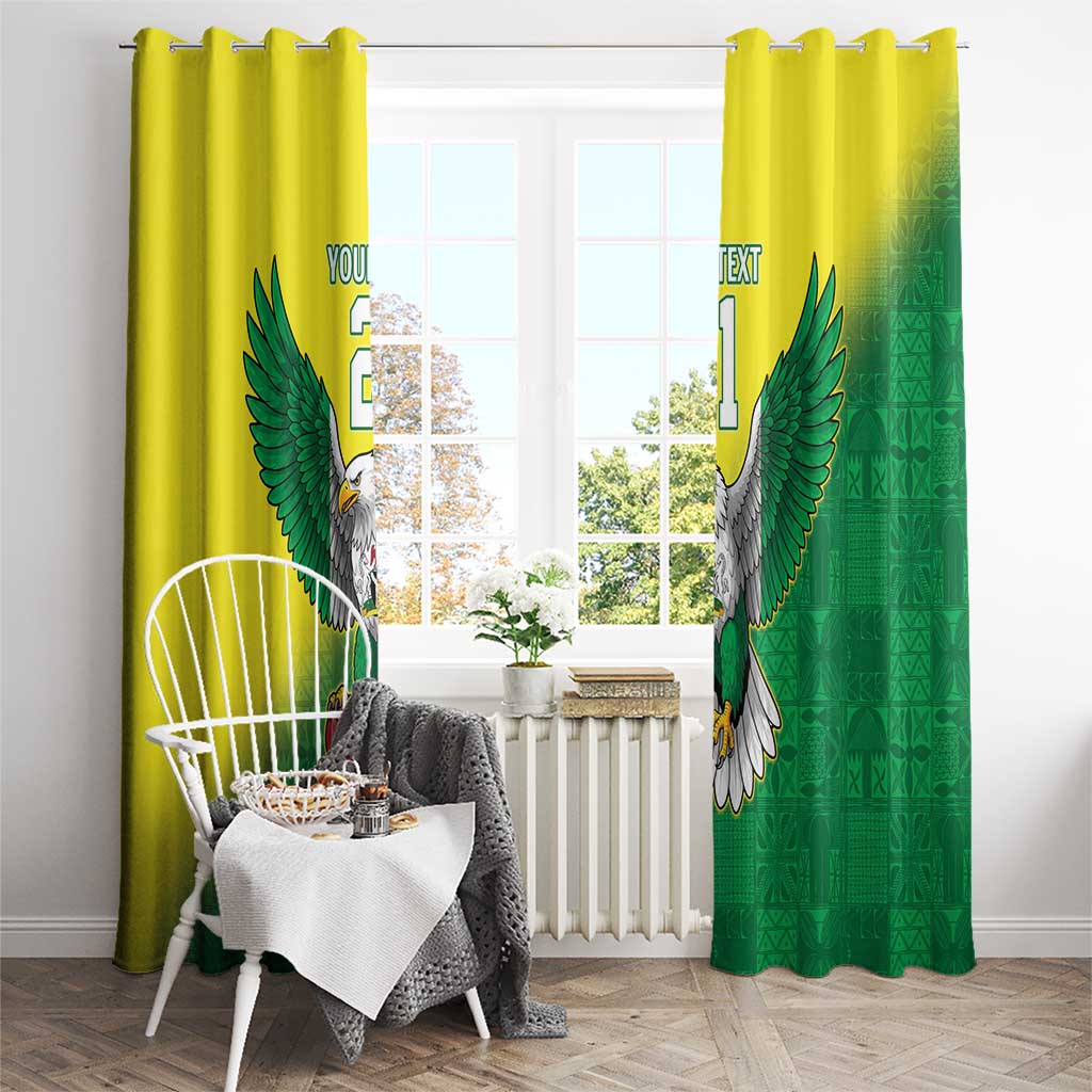Nigeria Cricket Custom Window Curtain Najeriya Angry Eagle Flag Motif - Wonder Print Shop