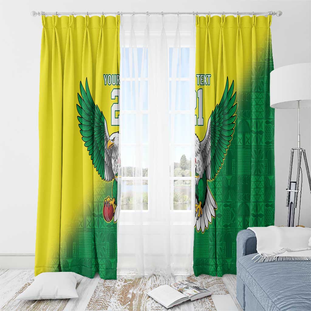 Nigeria Cricket Custom Window Curtain Najeriya Angry Eagle Flag Motif - Wonder Print Shop