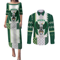 Nigeria Football Custom Couples Matching Puletasi and Long Sleeve Button Shirt Classic 20-21 Home Jersey - Wonder Print Shop