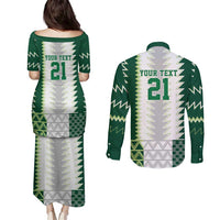 Nigeria Football Custom Couples Matching Puletasi and Long Sleeve Button Shirt Classic 20-21 Home Jersey - Wonder Print Shop