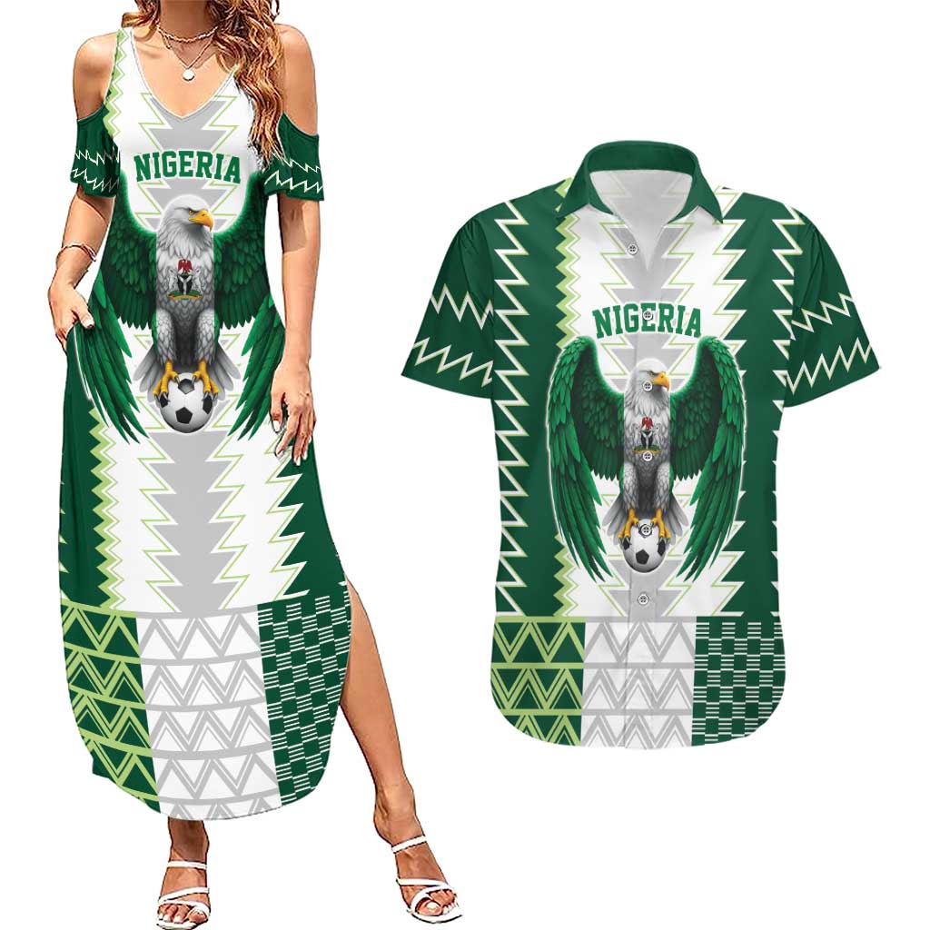 Nigeria Football Custom Couples Matching Summer Maxi Dress and Hawaiian Shirt Classic 20-21 Home Jersey - Wonder Print Shop