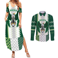 Nigeria Football Custom Couples Matching Summer Maxi Dress and Long Sleeve Button Shirt Classic 20-21 Home Jersey - Wonder Print Shop