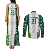 Nigeria Football Custom Couples Matching Tank Maxi Dress and Long Sleeve Button Shirt Classic 20-21 Home Jersey - Wonder Print Shop