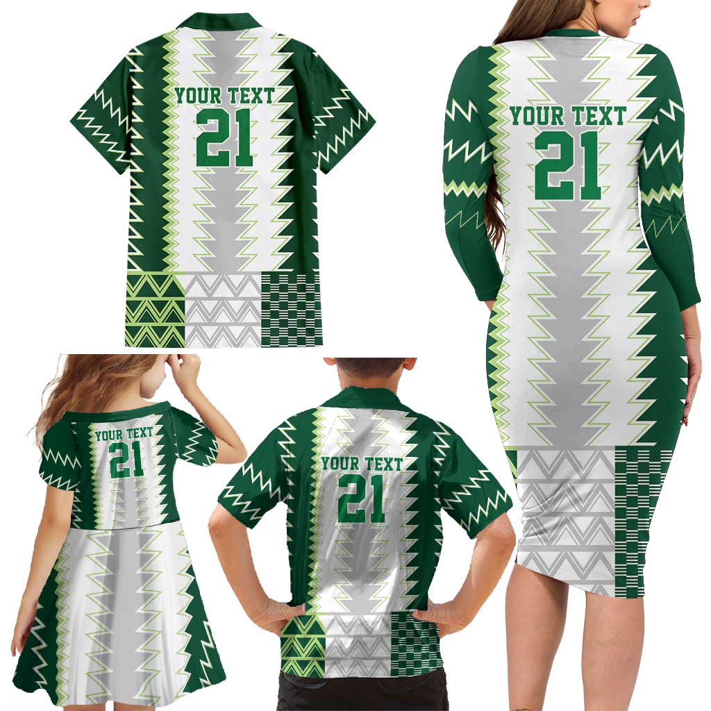 Nigeria Football Custom Family Matching Long Sleeve Bodycon Dress and Hawaiian Shirt Classic 20-21 Home Jersey - Wonder Print Shop