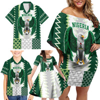 Nigeria Football Custom Family Matching Off Shoulder Short Dress and Hawaiian Shirt Classic 20-21 Home Jersey - Wonder Print Shop