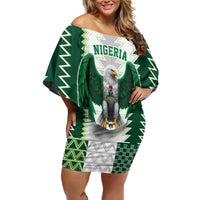 Nigeria Football Custom Family Matching Off Shoulder Short Dress and Hawaiian Shirt Classic 20-21 Home Jersey - Wonder Print Shop